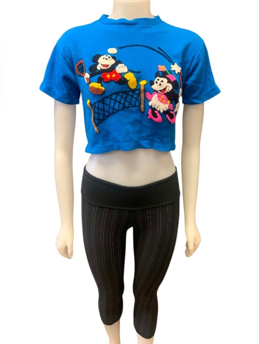 Sunday Comics EUC Rare Vintage 1980s Disney Embroidered Cropped Tee Size Med